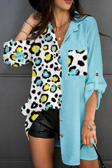 Color Patchwork Casual Blouse