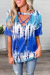 Tie Dye V-Neck Strapped T-Shirt