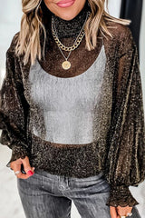 Ruffle Sleeve Sheer Mesh Two Pieces Top