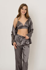 Levar 3Pc Pajama Set-Grey