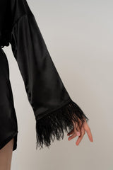 Damian Feather Trim Robe