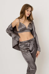 Levar 3Pc Pajama Set-Grey