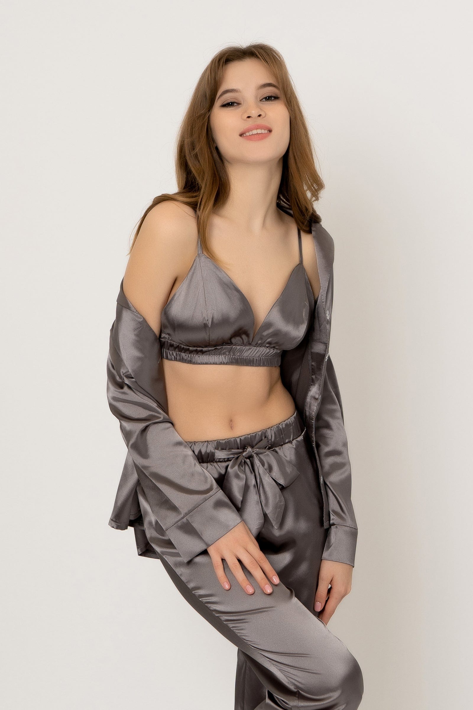 Levar 3Pc Pajama Set-Grey