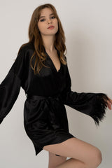 Damian Feather Trim Robe