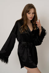 Damian Feather Trim Robe