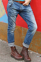 Regular Waist Loose Blue Jeans