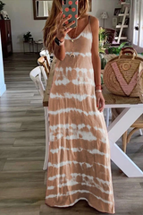 Tie Dye Striped Maxi Dress