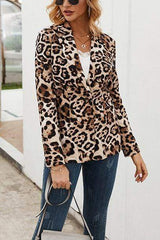 Fashion Leopard Print Suit Jacket