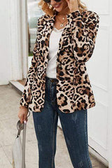 Fashion Leopard Print Suit Jacket
