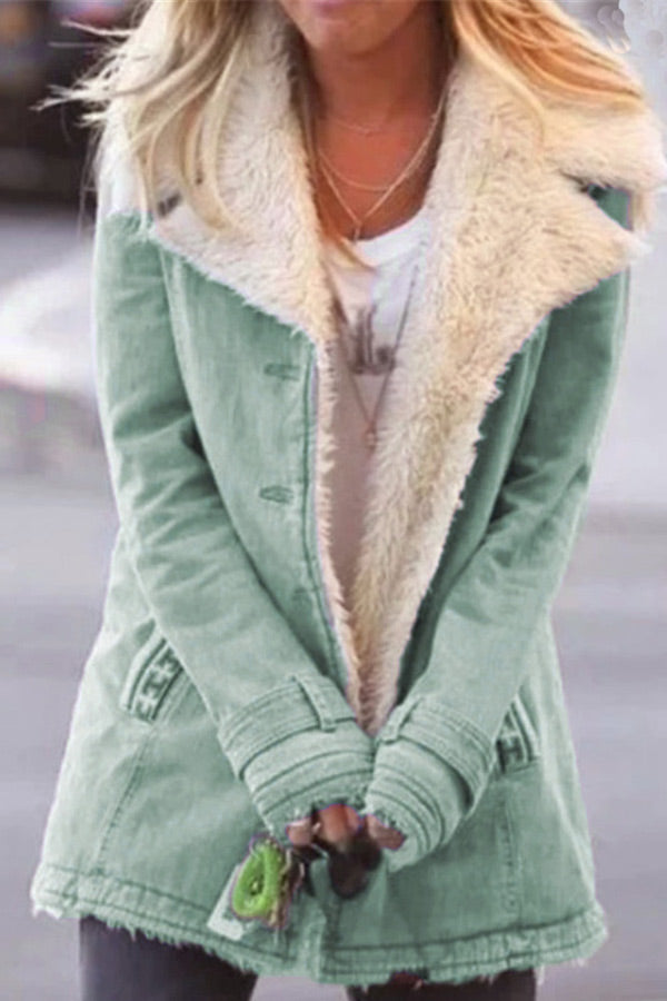 Casual Winter Solid Color Warm Jacket