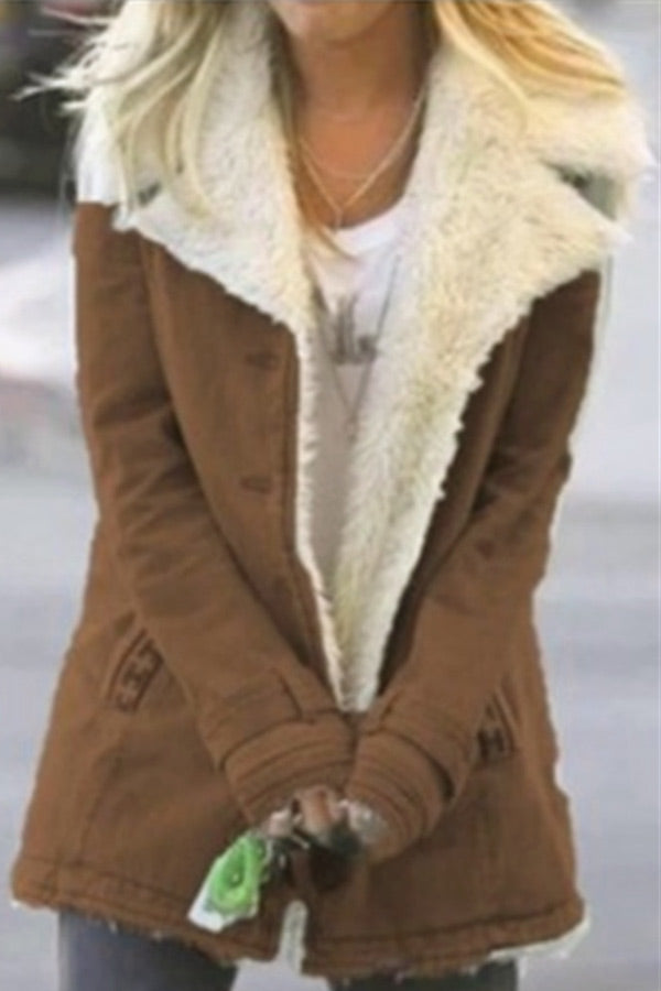 Casual Winter Solid Color Warm Jacket