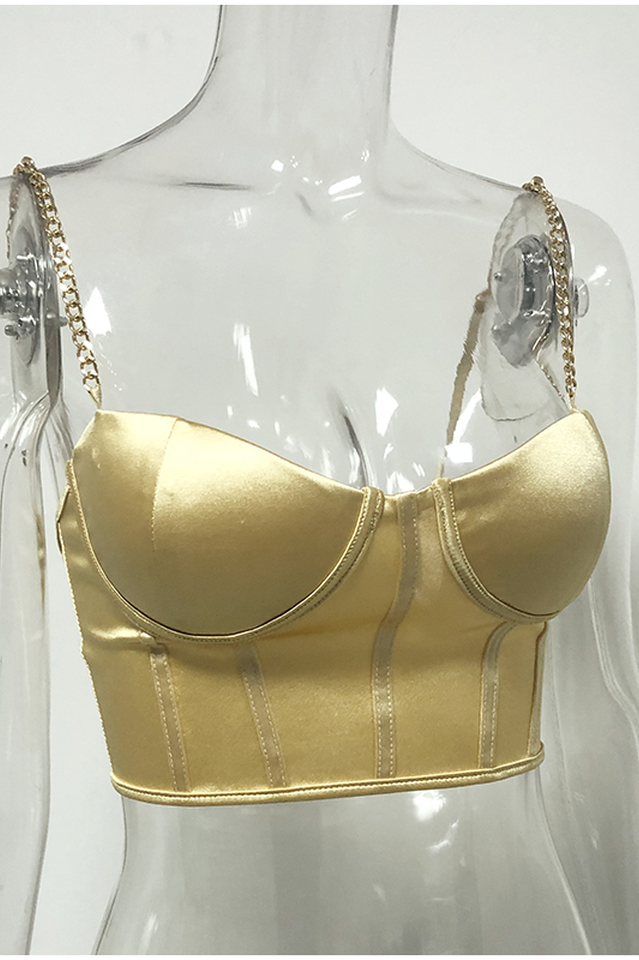 Chain Strap Bustier Crop Top