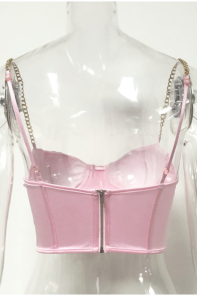 Chain Strap Bustier Crop Top