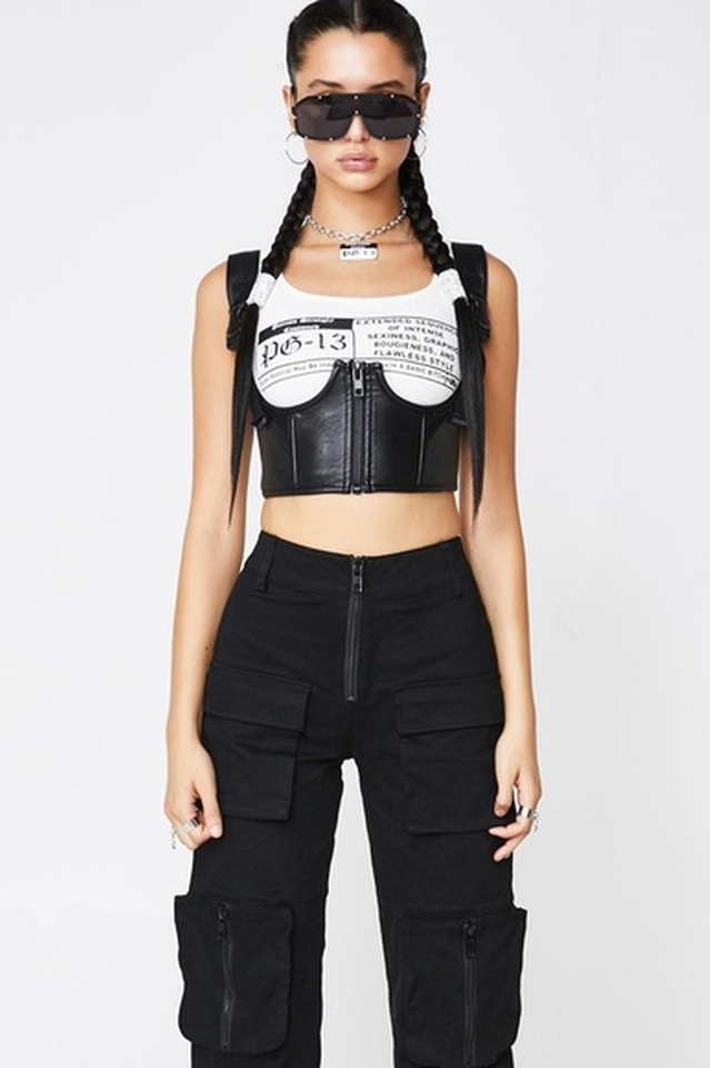 Punk Leather Camisole 2PC Set