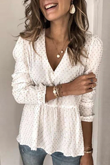 Polka Dot Chiffon Blouse Top