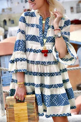 Sweet Geometric Print Baggy Dress