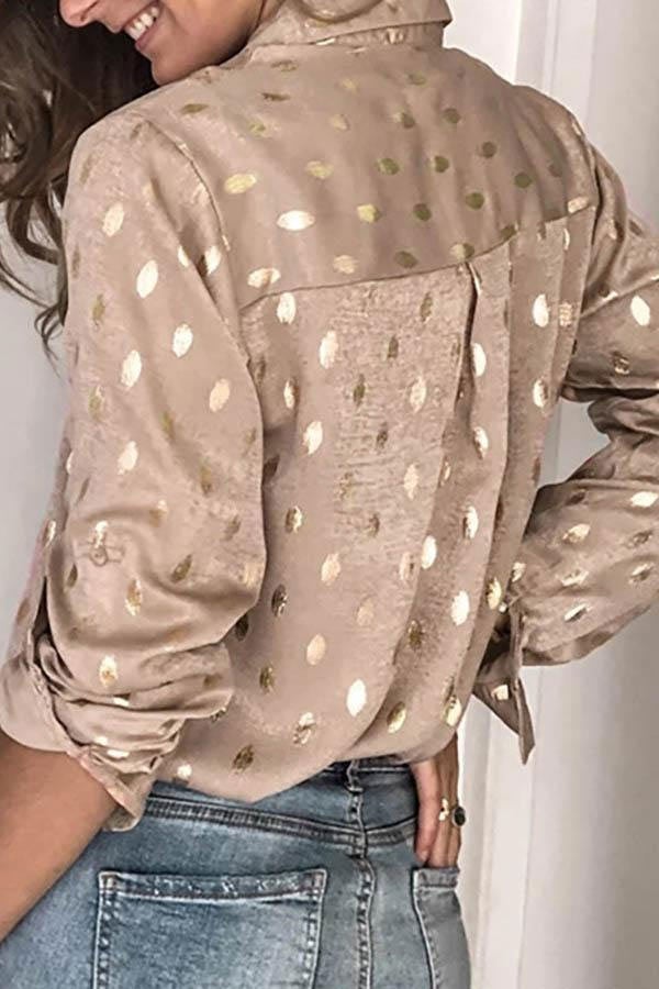 Casual Loose Lapel Print Top