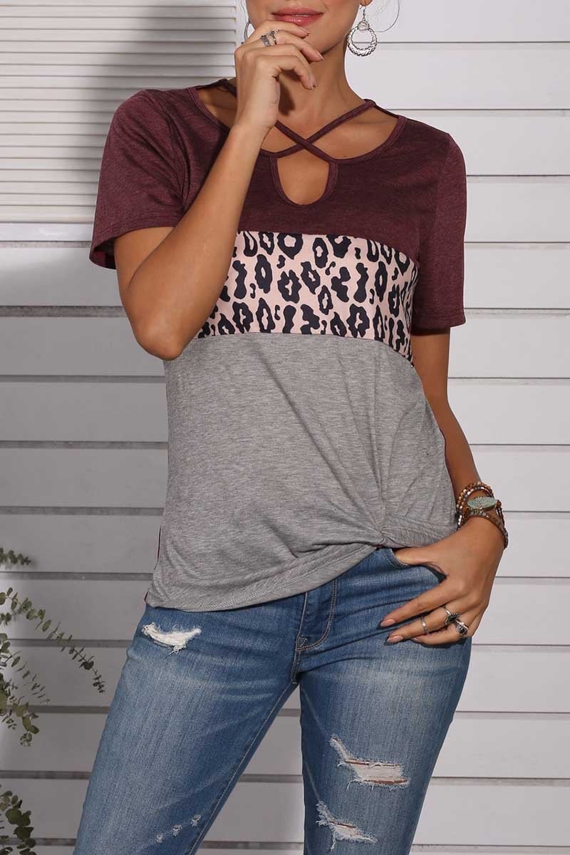 Wine Red Leopard T-shirt