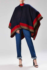 Contrast Loose Cloak Tops