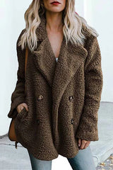 Plush Button Pocket Coat