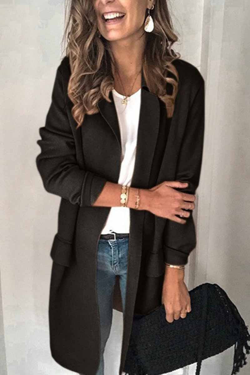 Casual Solid Color Long Sleeve Blazer