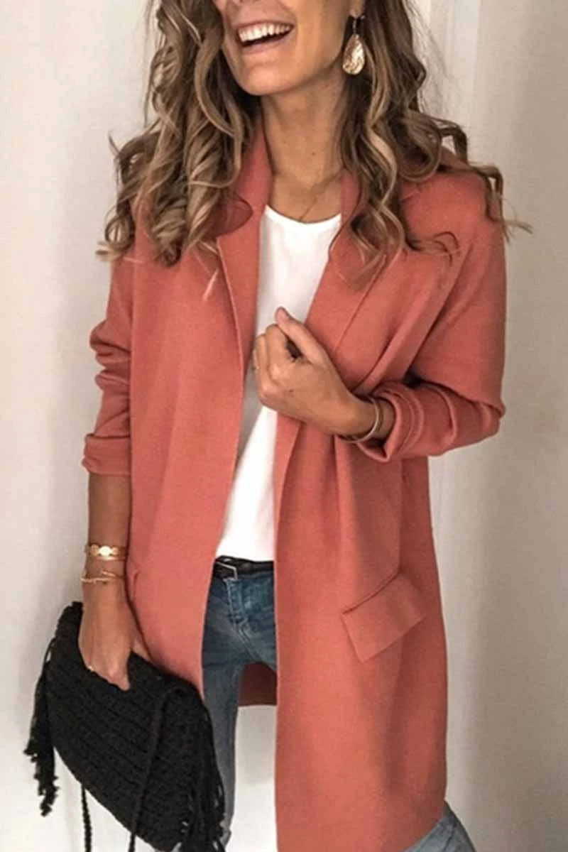 Casual Solid Color Long Sleeve Blazer