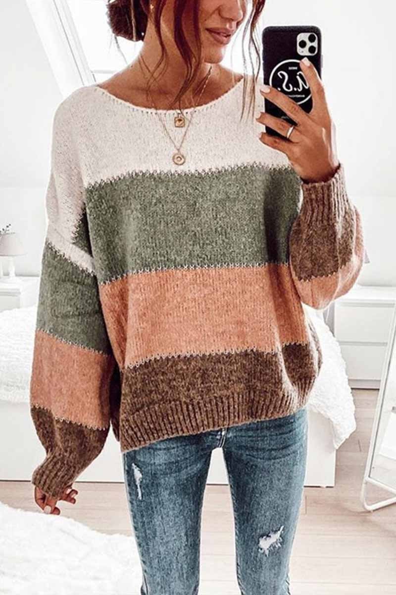 Fashion Loose Striped Knitted Sweater