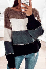 Fashion Loose Striped Knitted Sweater