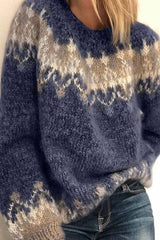 Fashion Loose knitted Contrast Sweater