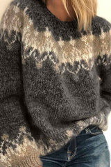 Fashion Loose knitted Contrast Sweater
