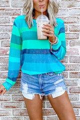 Fashion Rainbow Striped Multicolor Thin Top