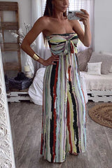 Tie Dye Wide Leg Tube Jumpsuit