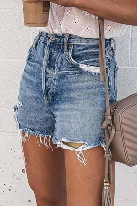 Casual Bibbed Jeans Shorts