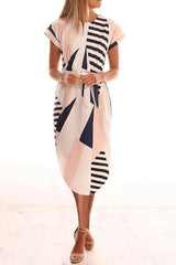 Trendy Printed Asymmetrical Midi Dress(4 Colors)