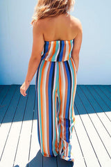 Colorful Striped Tube Jumpsuit