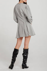 Fashion Long Sleeve Pleated Dress