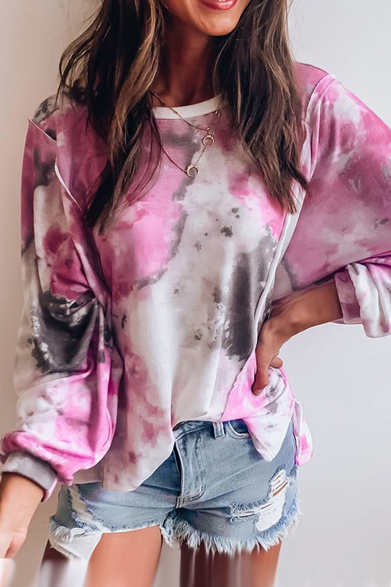 Tie Dye Long Sleeve Casual Sweatshirt