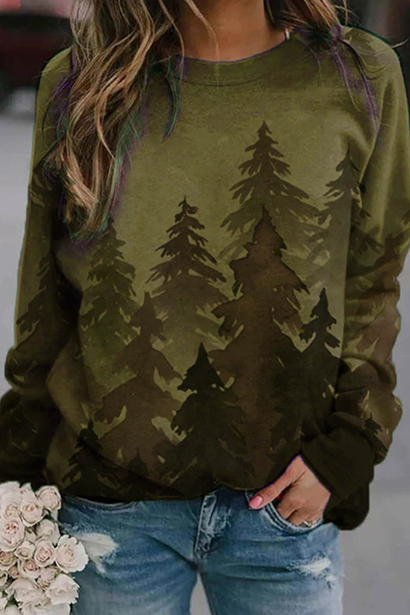 Christmas Tree Tie Dye Long Sleeve Sweatshirt