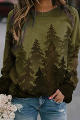 Christmas Tree Tie Dye Long Sleeve Sweatshirt