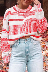 Round Neck Stitching Sweater