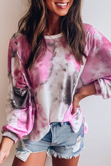 Tie Dye Long Sleeve Casual Sweatshirt