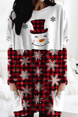 Print Color Block Christmas Sweatshirt
