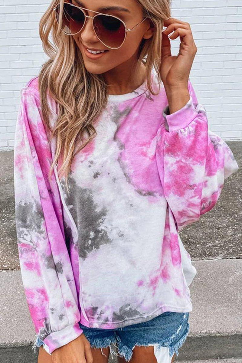 Tie Dye Long Sleeve Casual Sweatshirt