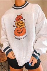 Casual Halloween Printed Pullover