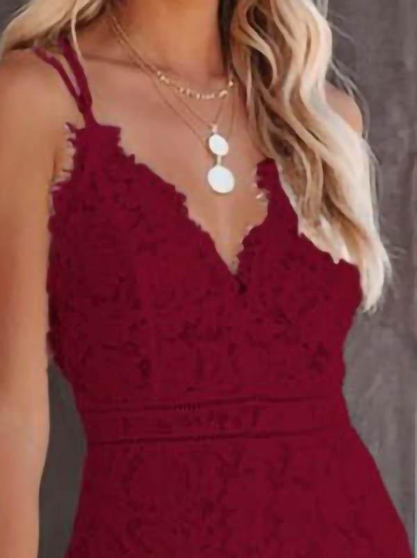 Casual Lace Stitching Suspender Jumpsuit