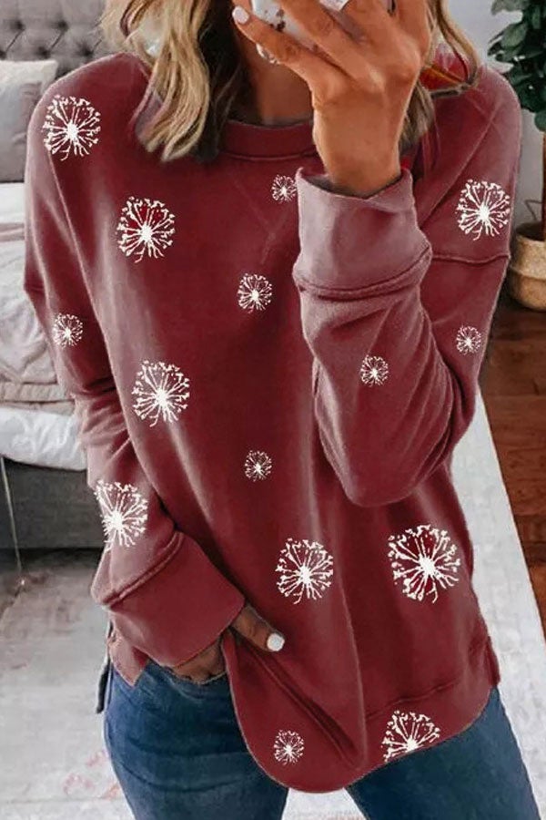 Casual Printed Plus Size Sweatshirt