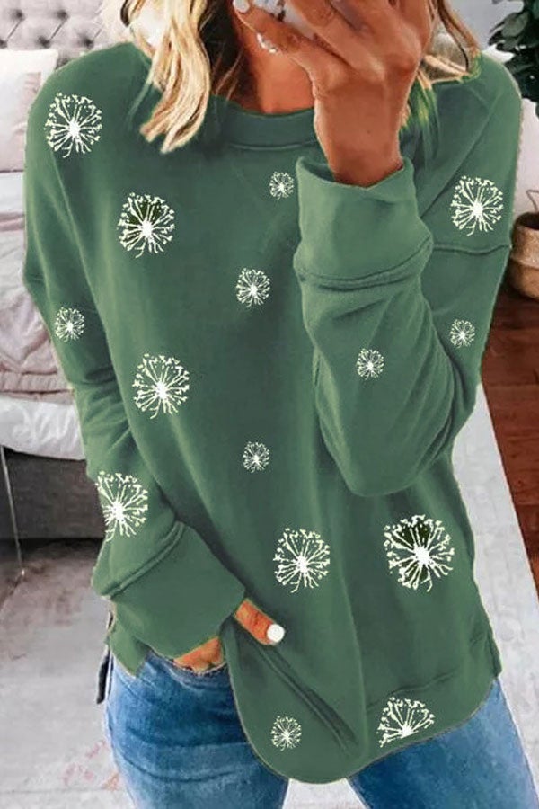 Casual Printed Plus Size Sweatshirt