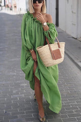 Casual Solid Color One Shoulder Loose Dress