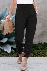 Casual Solid Color Slit Pants