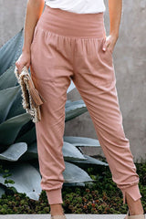 Casual Solid Color Slit Pants